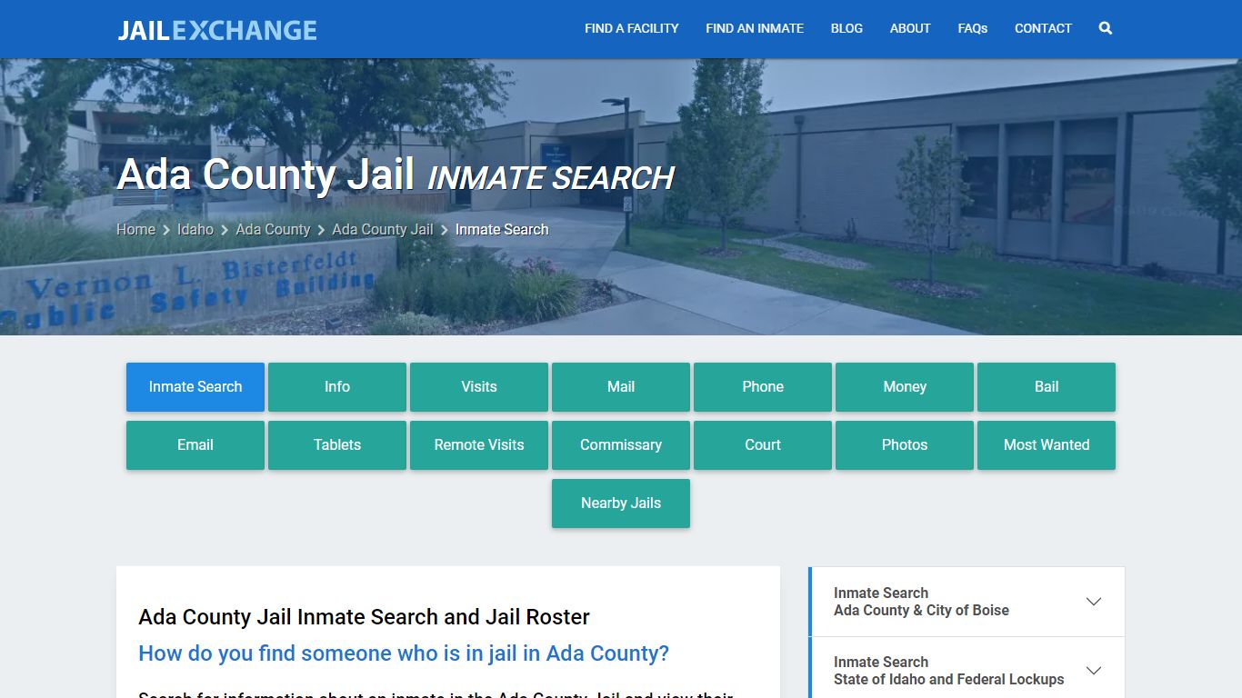 Inmate Search: Roster & Mugshots - Ada County Jail, ID
